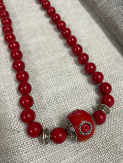Vintage Red Glass Necklace | Antique & Vintage | Moonee Ponds Antiques | Australia Wide Delivery