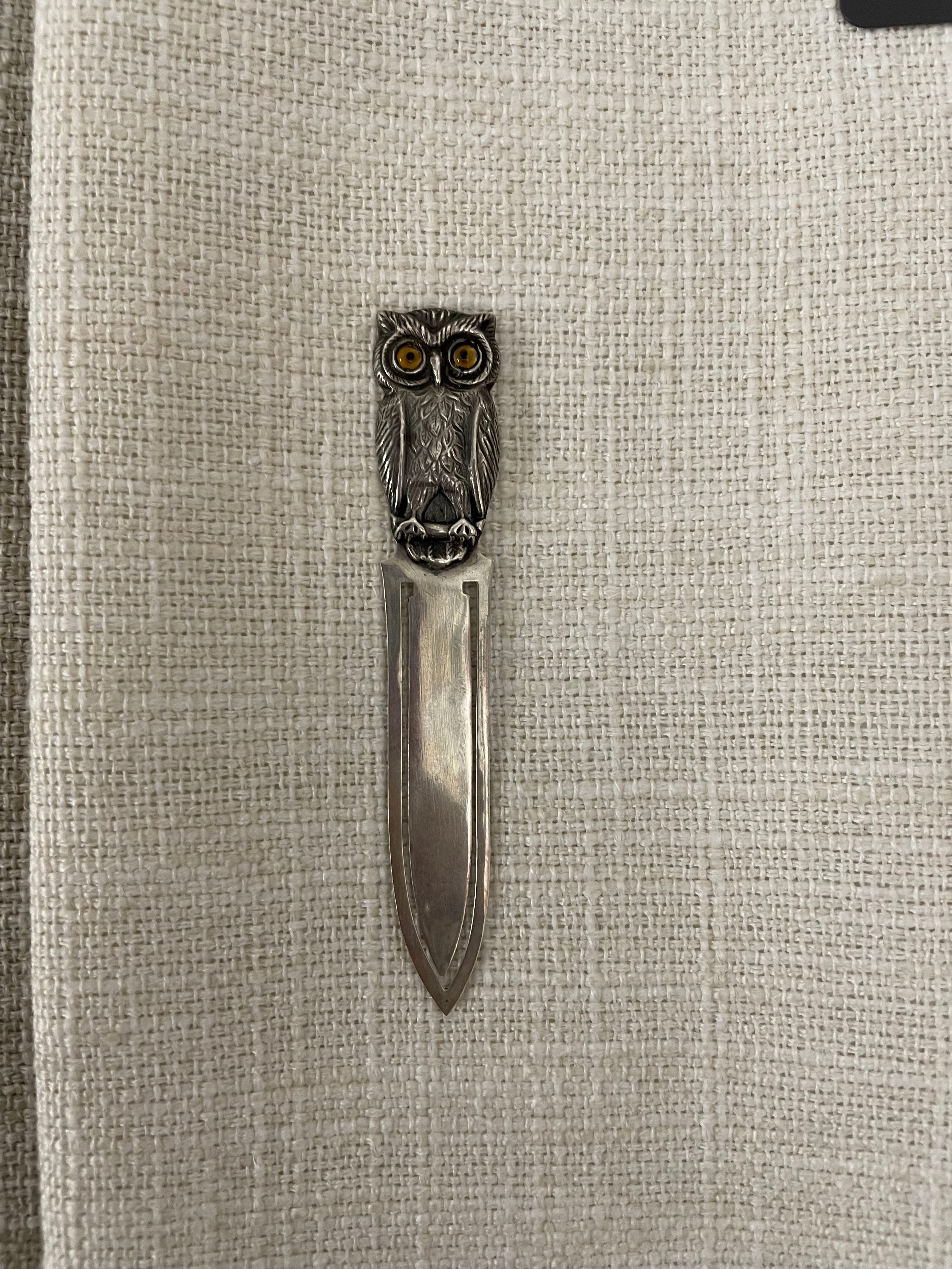 Superb Silver Owl Bookmark | Antique & Vintage | Moonee Ponds Antiques | Australia Wide