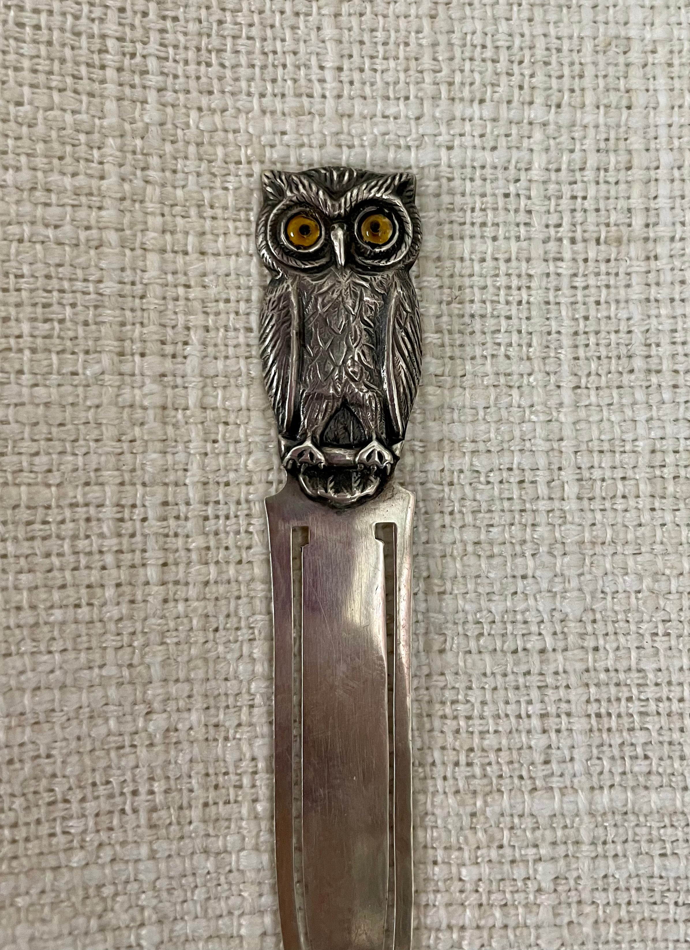Superb Silver Owl Bookmark | Antique & Vintage | Moonee Ponds Antiques | Australia Wide