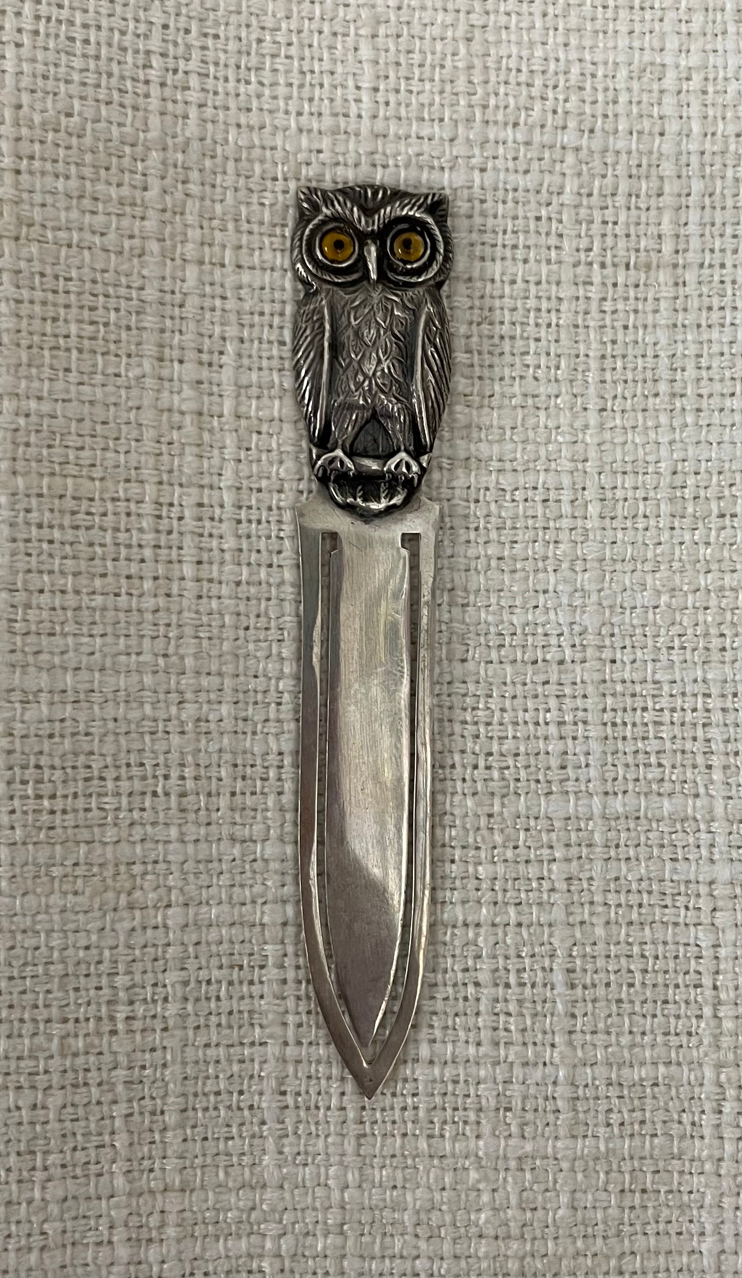 Superb Silver Owl Bookmark | Antique & Vintage | Moonee Ponds Antiques | Australia Wide