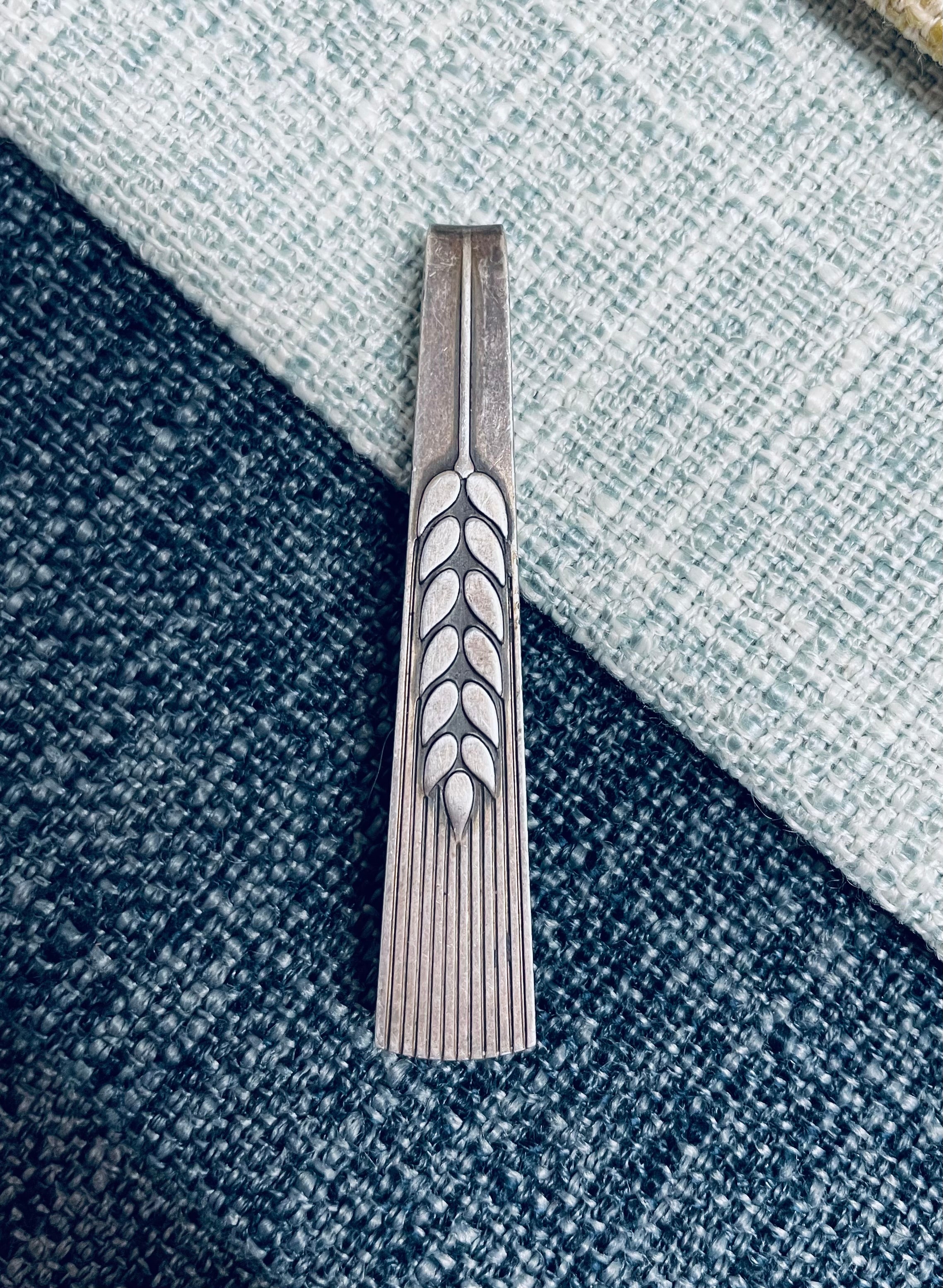 George Jensen Wheat Sheaf Silver Tie Bar | Antique & Vintage | Moonee Ponds Antiques | Australia Wide Delivery