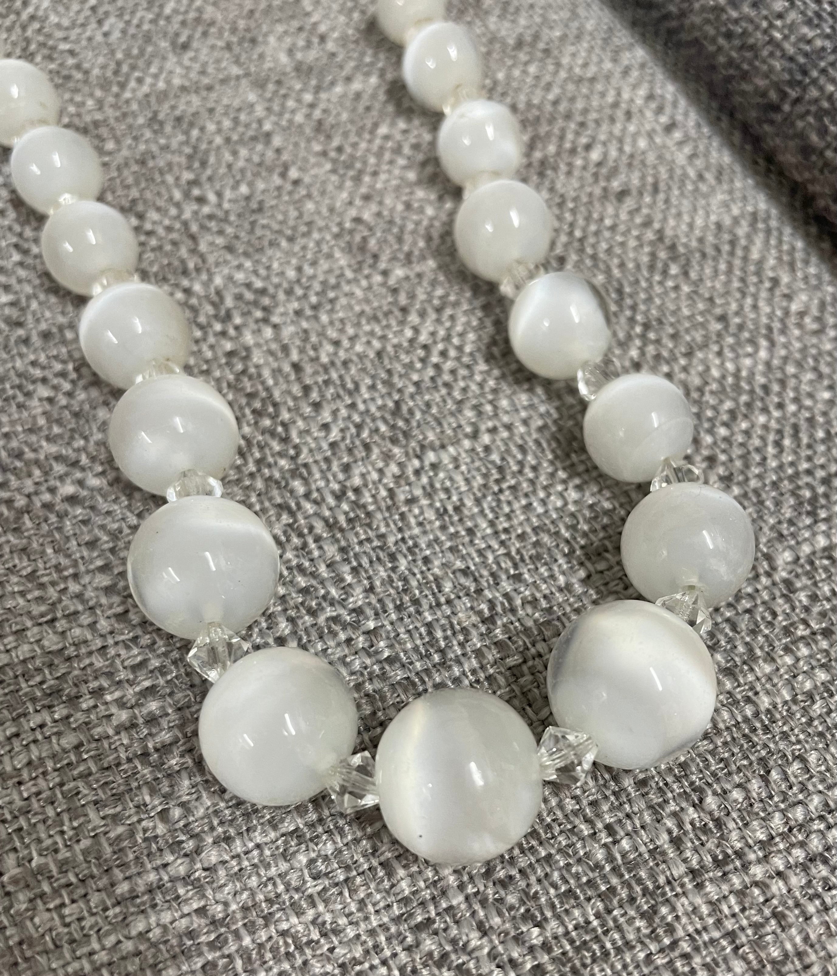 Vintage Cats Eye and white Selenite Choker Necklace | Antique & Vintage | Moonee Ponds Antiques | Australia Wide Delivery