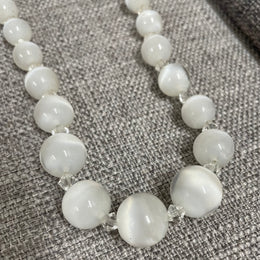 Vintage Cats Eye and white Selenite Choker Necklace