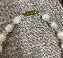 Vintage Cats Eye and white Selenite Choker Necklace | Antique & Vintage | Moonee Ponds Antiques | Australia Wide Delivery