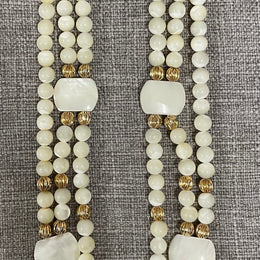 Vintage Mother of Pearl 3 Strand Necklace with 14ct Clasp & Spacers