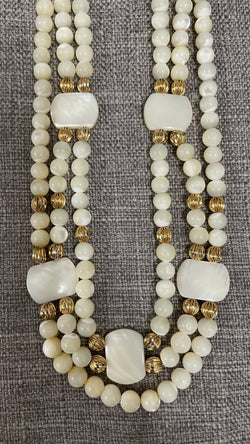 Vintage Mother of Pearl 3 Strand Necklace with 14ct Clasp & Spacers | Antique & Vintage | Moonee Ponds Antiques | Australia Wide Delivery