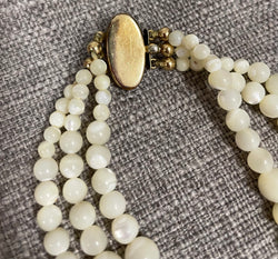 Vintage Mother of Pearl 3 Strand Necklace with 14ct Clasp & Spacers | Antique & Vintage | Moonee Ponds Antiques | Australia Wide Delivery