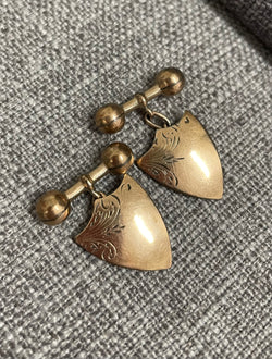 Pair Antique Sterling Silver 9ct Lined Cufflinks | Antique & Vintage | Moonee Ponds Antiques | Australia Wide Delivery
