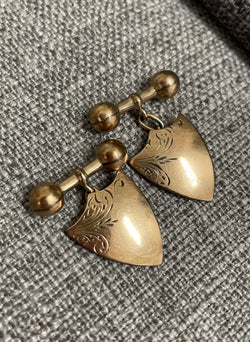 Pair Antique Sterling Silver 9ct Lined Cufflinks | Antique & Vintage | Moonee Ponds Antiques | Australia Wide Delivery