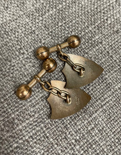 Pair Antique Sterling Silver 9ct Lined Cufflinks | Antique & Vintage | Moonee Ponds Antiques | Australia Wide Delivery