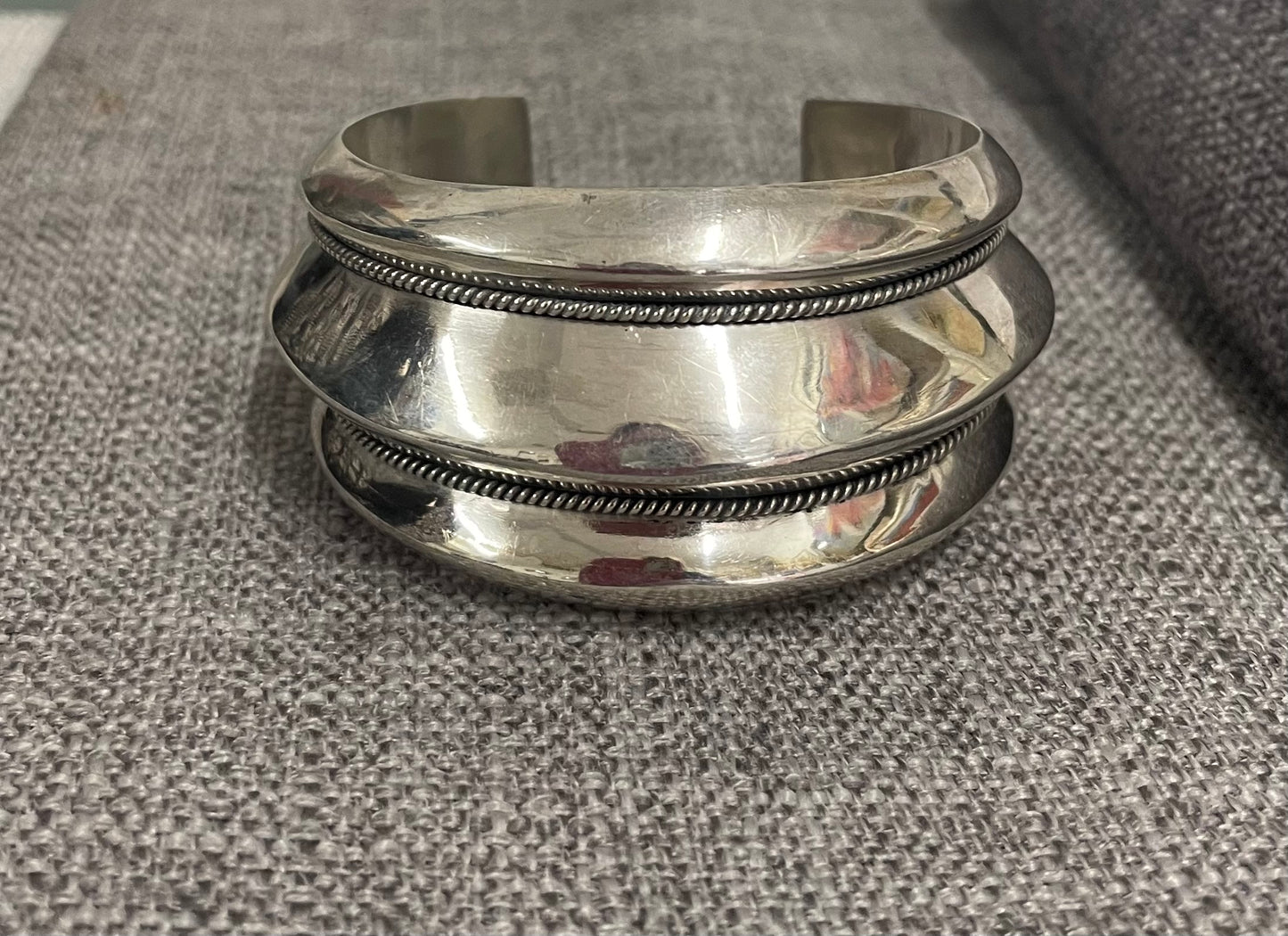 Sterling Silver Vintage Modernist Cuff