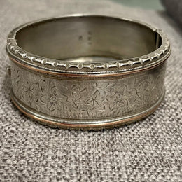 Birmingham Gold and Silver Engraved Bracelet 1885