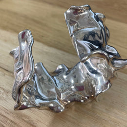 Sterling Silver Modernist Design Cuff Bracelet