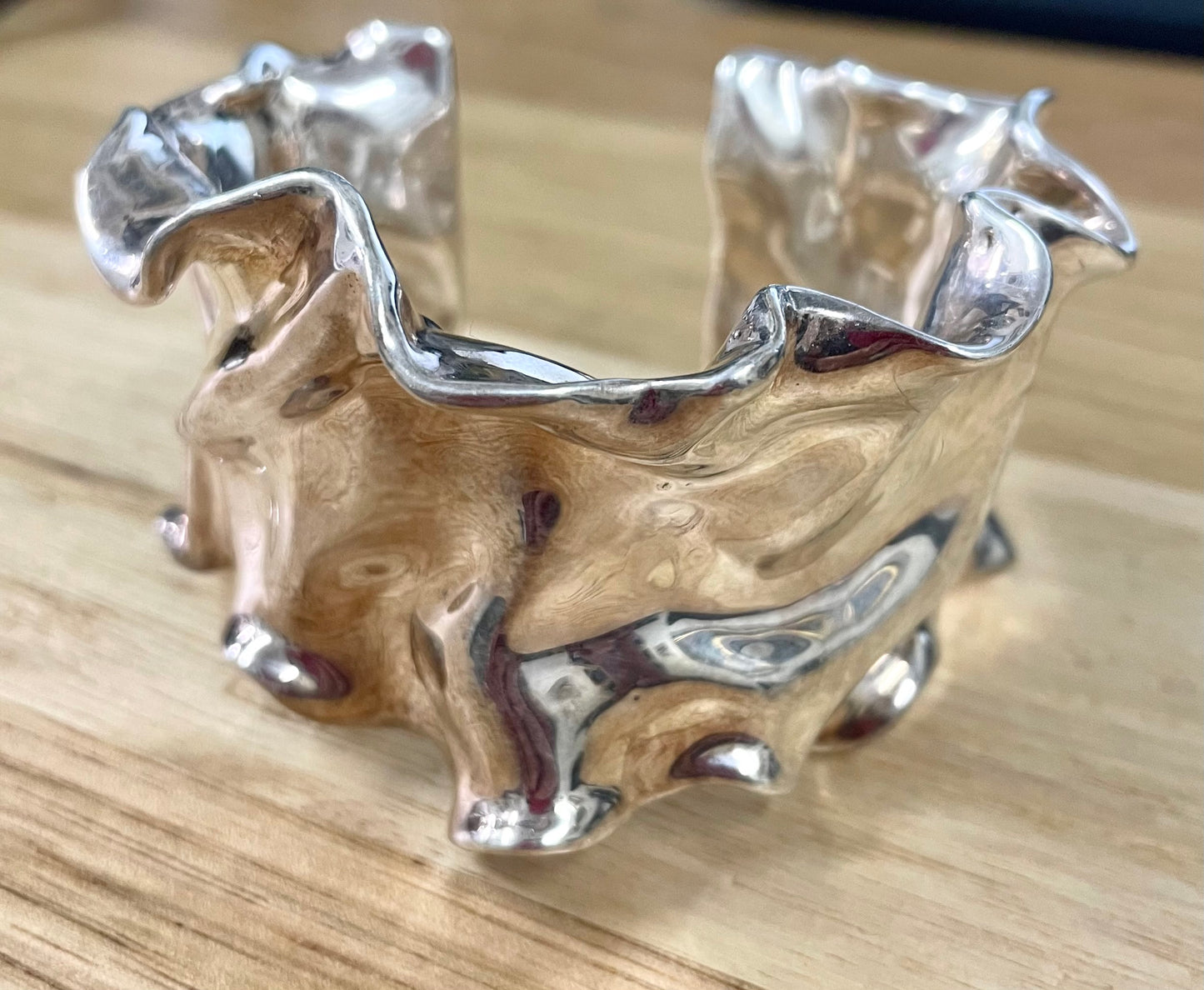 Sterling Silver Modernist Design Cuff Bracelet