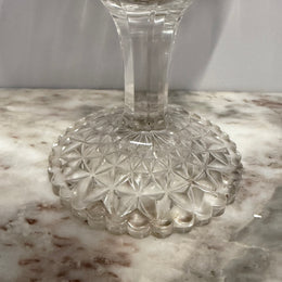 Vintage Diamond Point Pattern Glass Comport