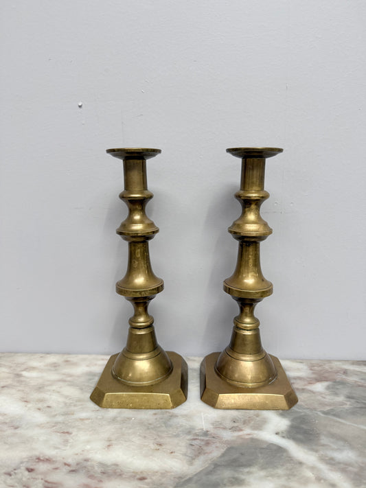Pair of Victorian Brass Candlesticks