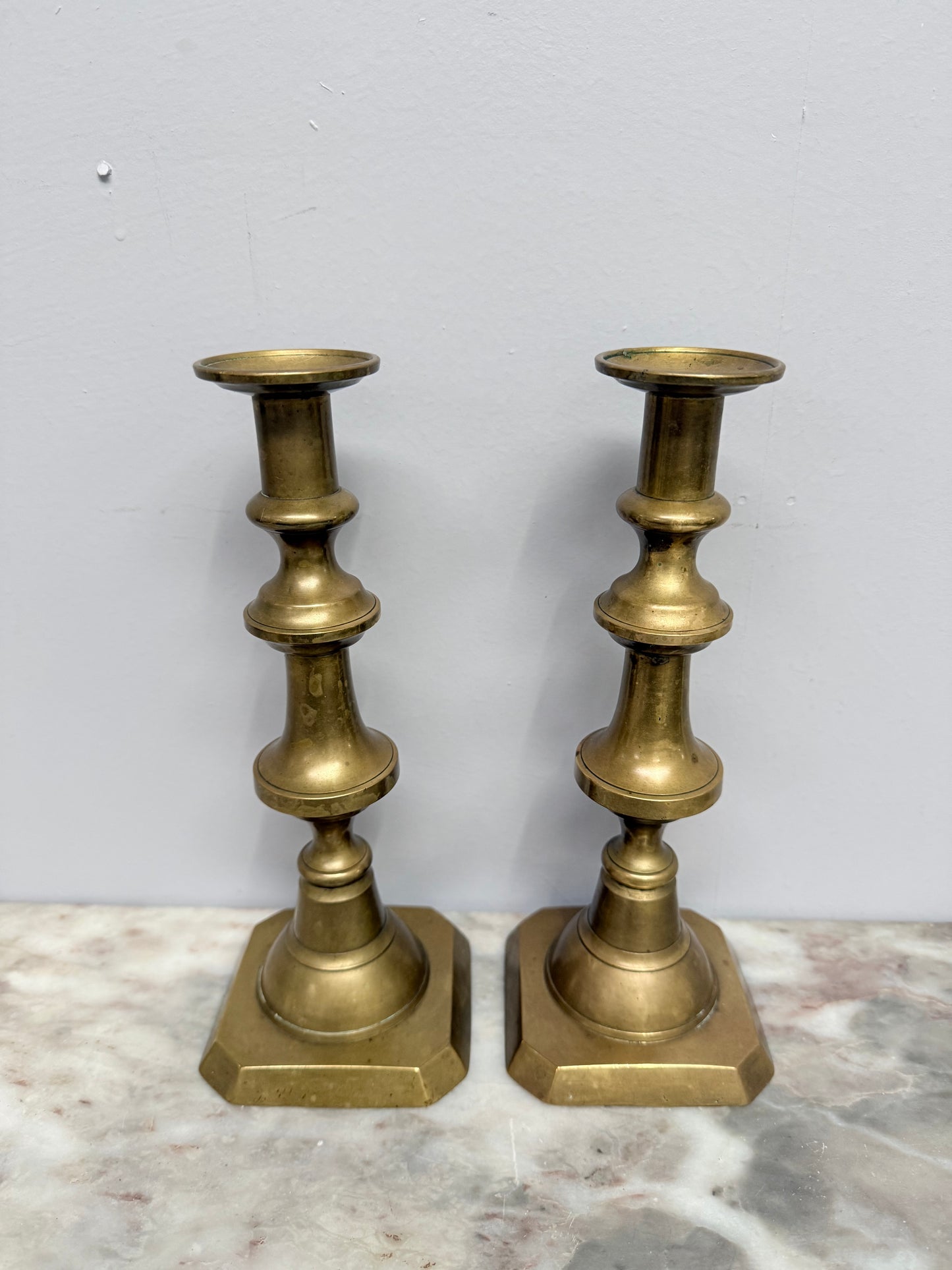 Pair of Victorian Brass Candlesticks