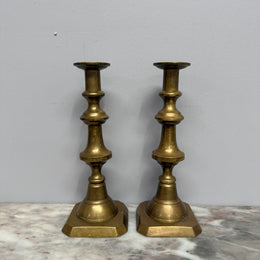 Pair of Victorian Brass Candlesticks