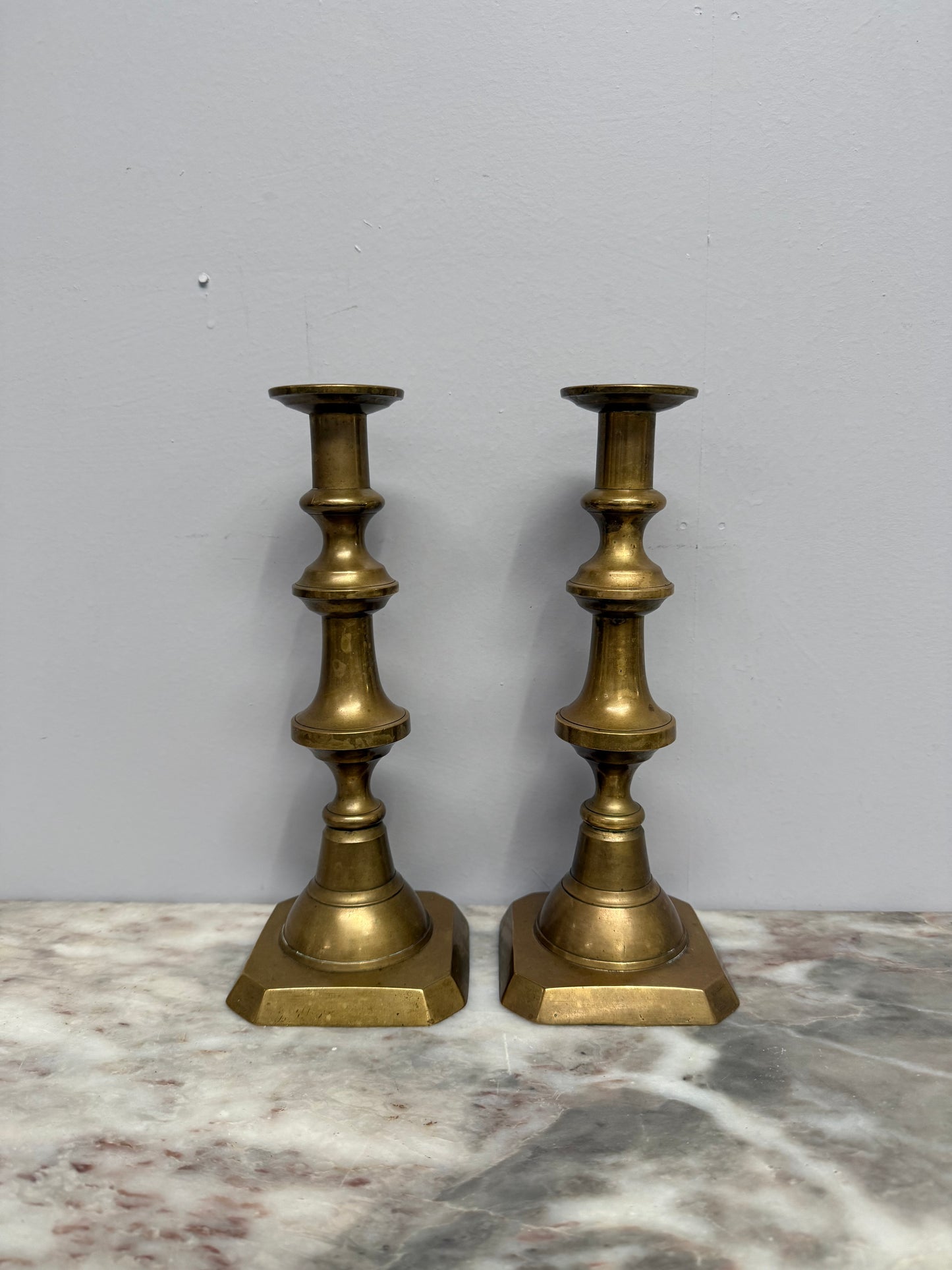 Pair of Victorian Brass Candlesticks