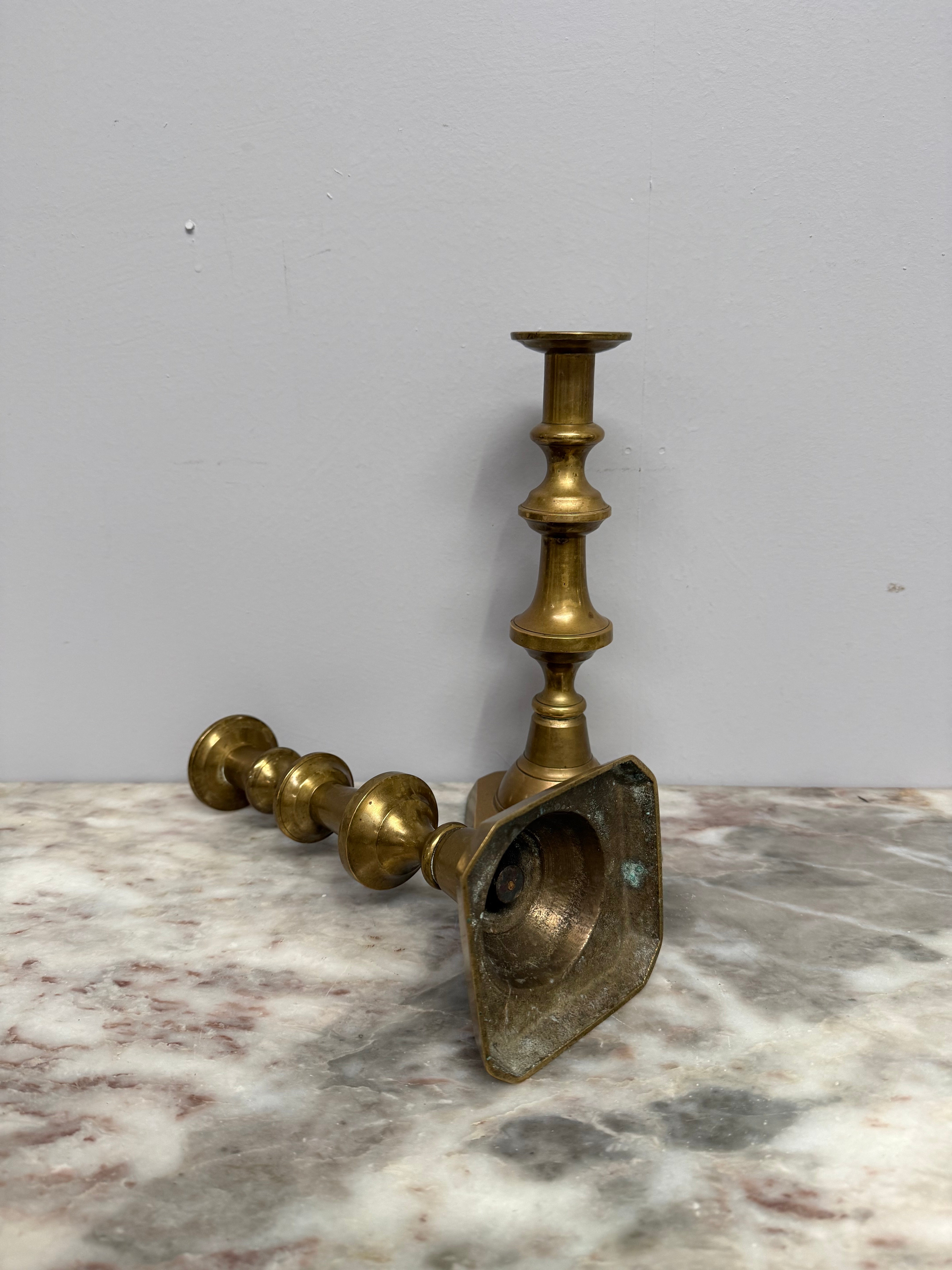Pair of Victorian Brass Candlesticks