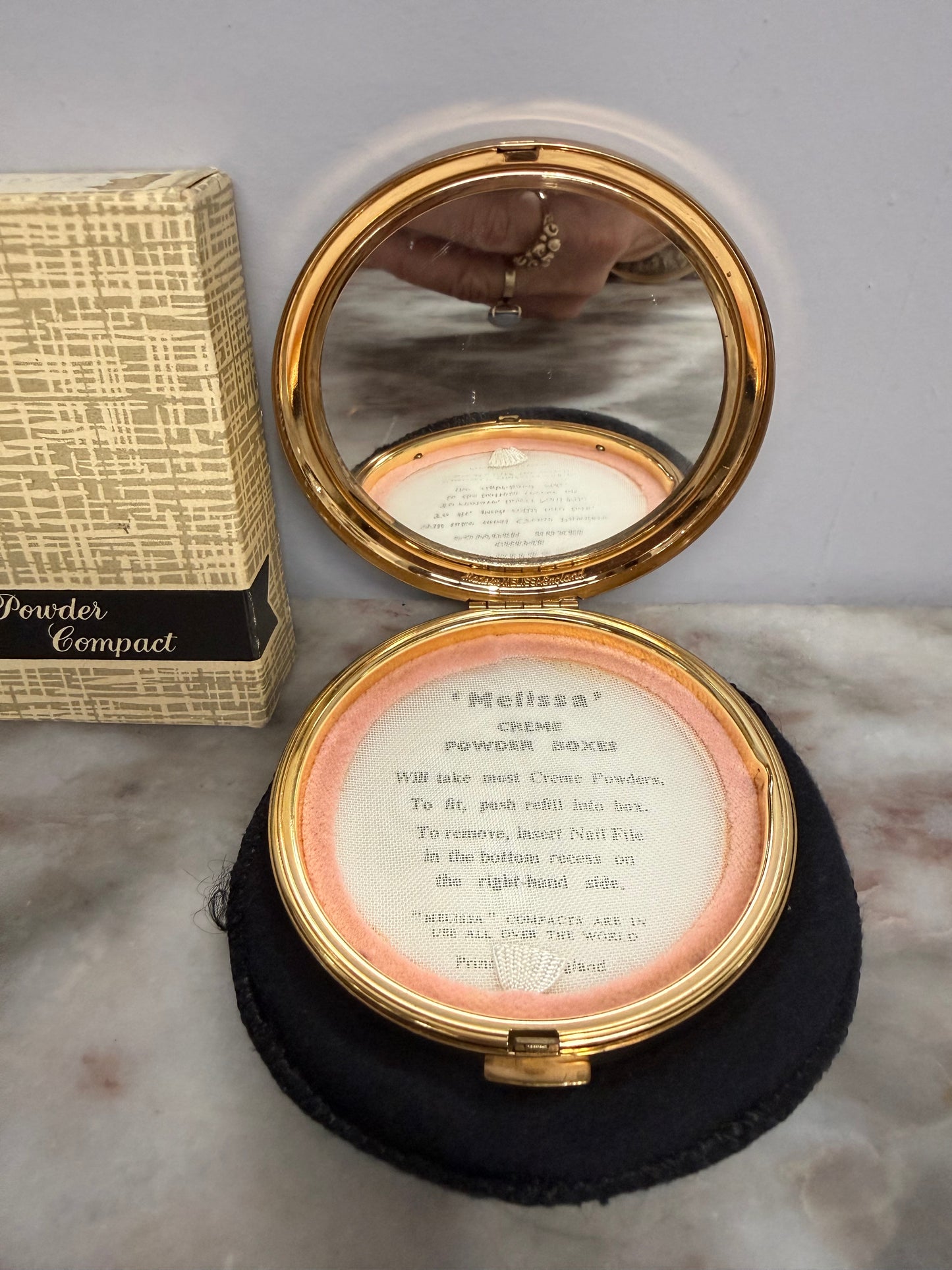 Vintage "Melissa" Compact Original Box & Case