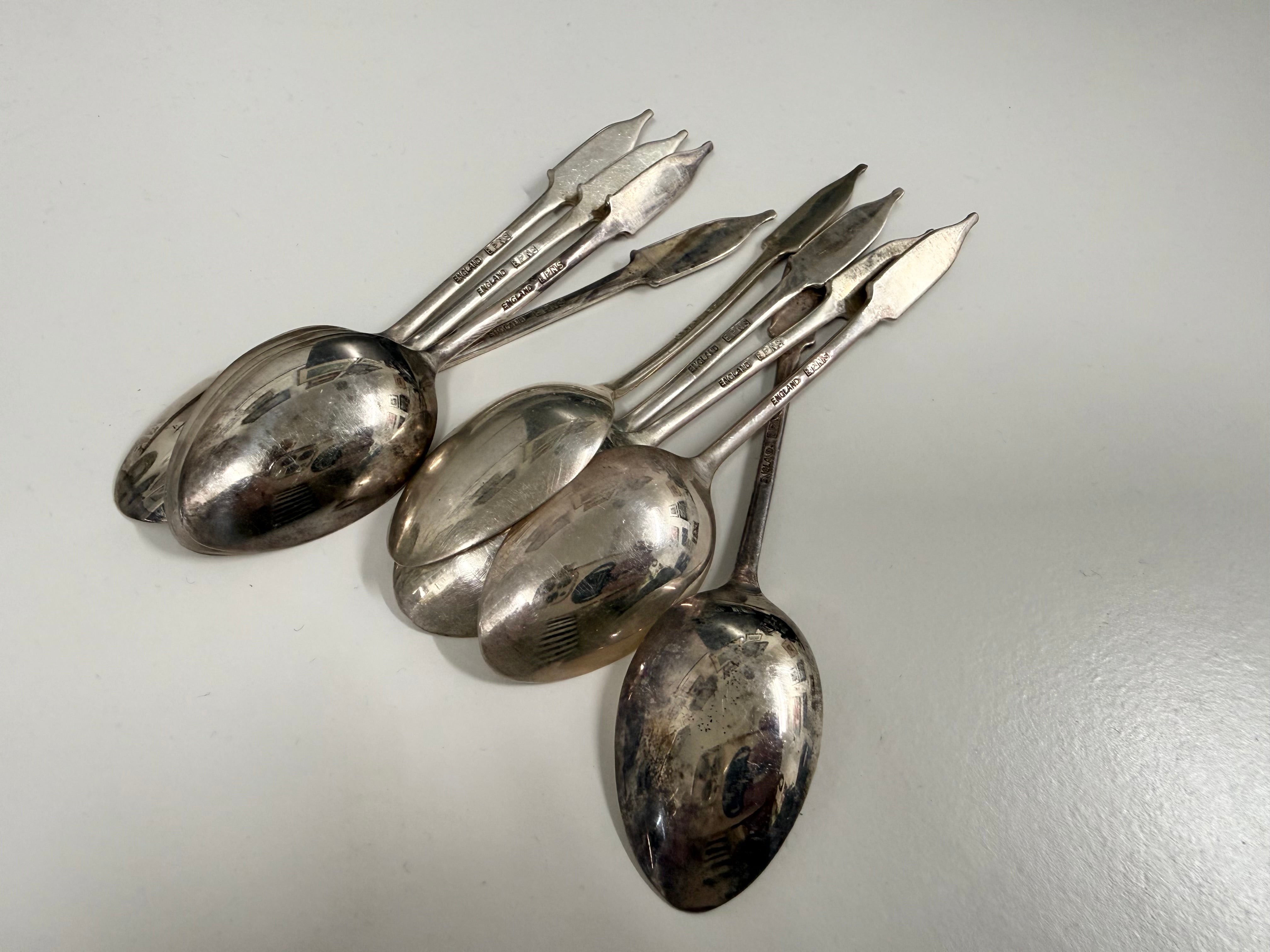 Vintage Set 8 Guinness Stout Advertising Tea Spoons & 2 Others With Harps