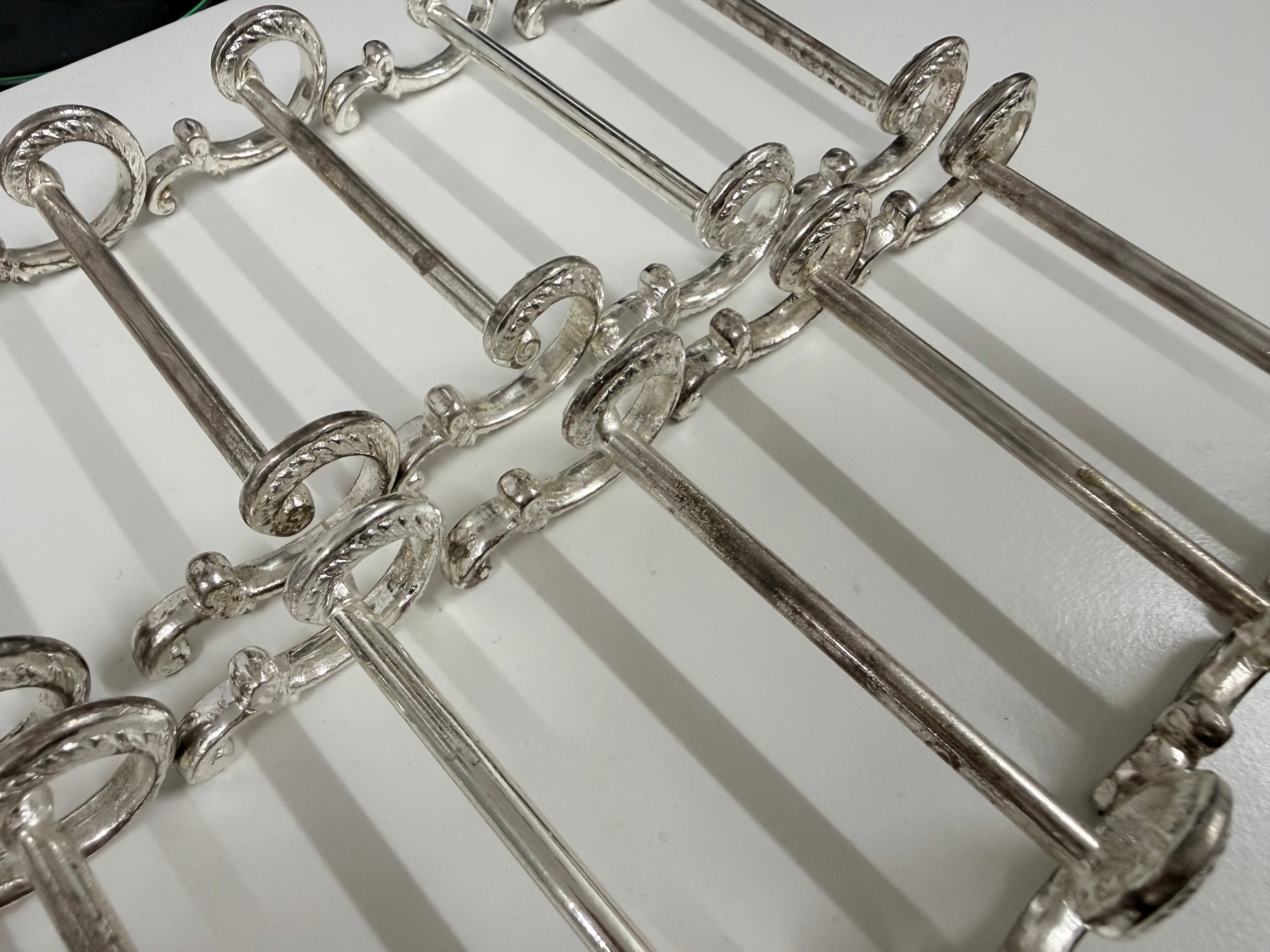 Vintage Set of 12 Silver Plate Knife Rests By 'Golden'