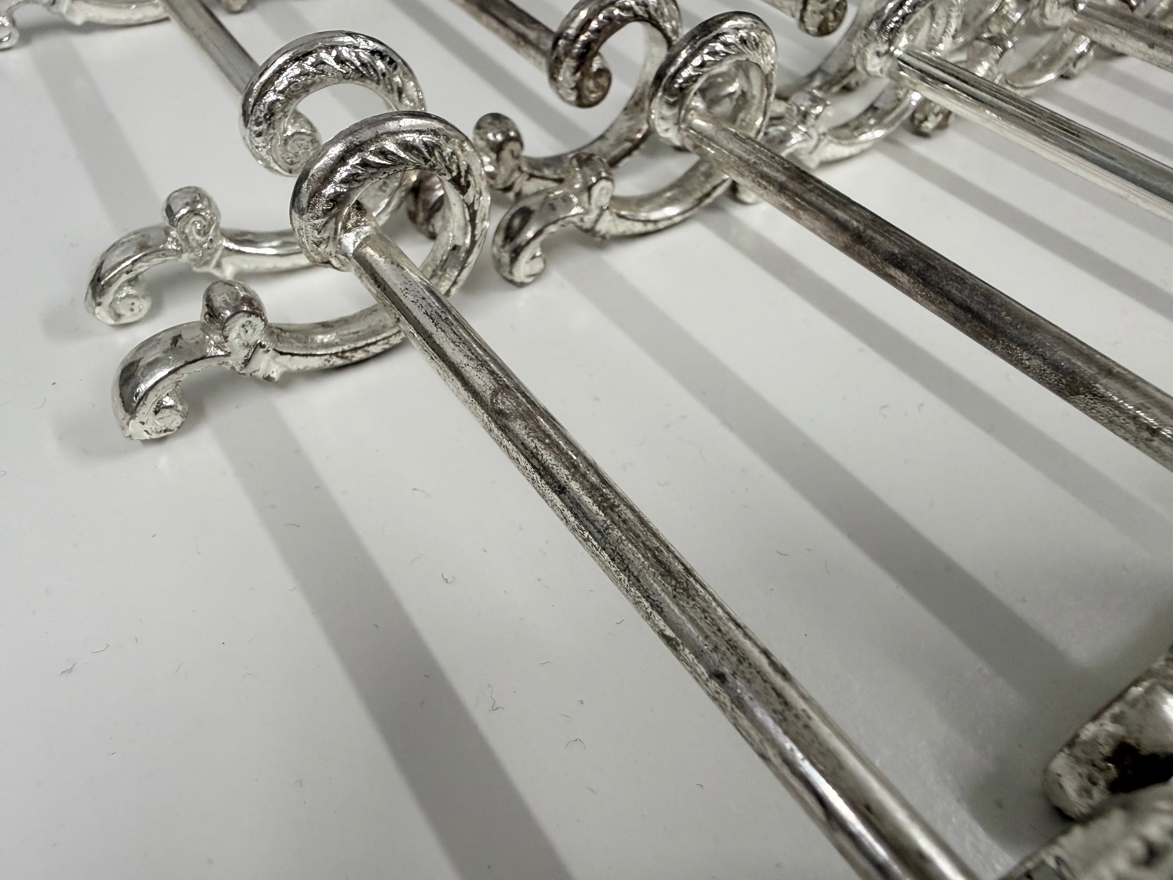 Vintage Set of 12 Silver Plate Knife Rests By 'Golden'