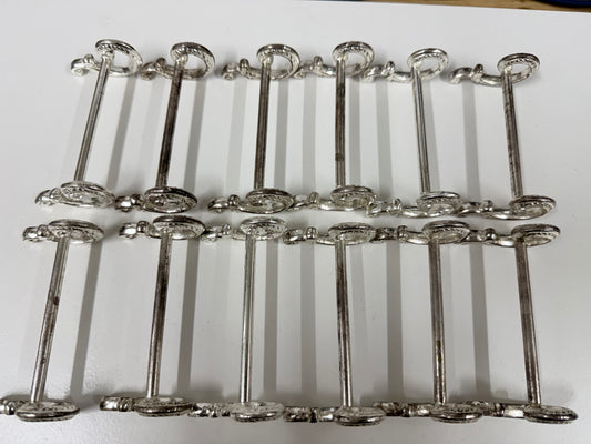 Vintage Set of 12 Silver Plate Knife Rests By 'Golden'