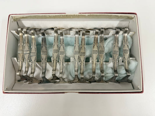 Vintage Wellner Signed Set 12 Knife Rests Silver Plated