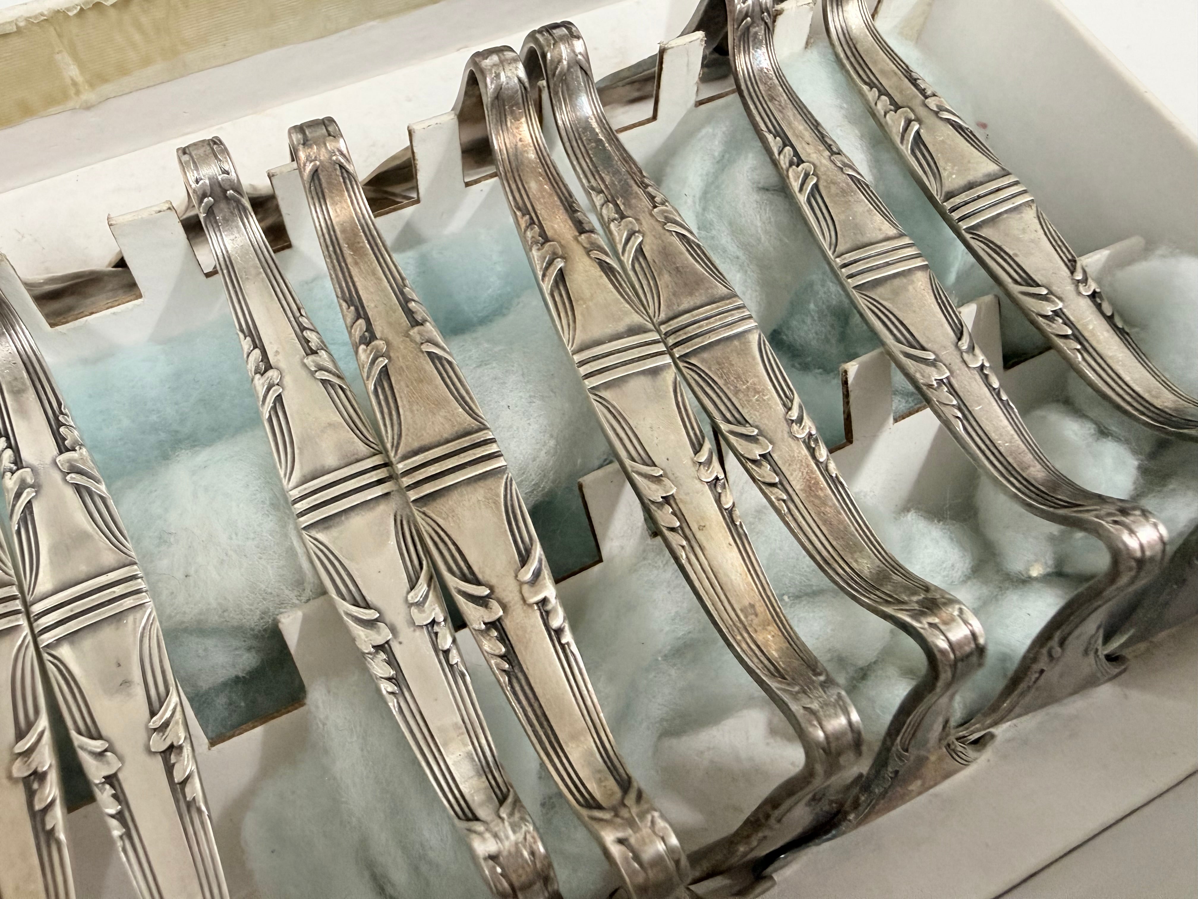 Vintage Wellner Signed Set 12 Knife Rests Silver Plated