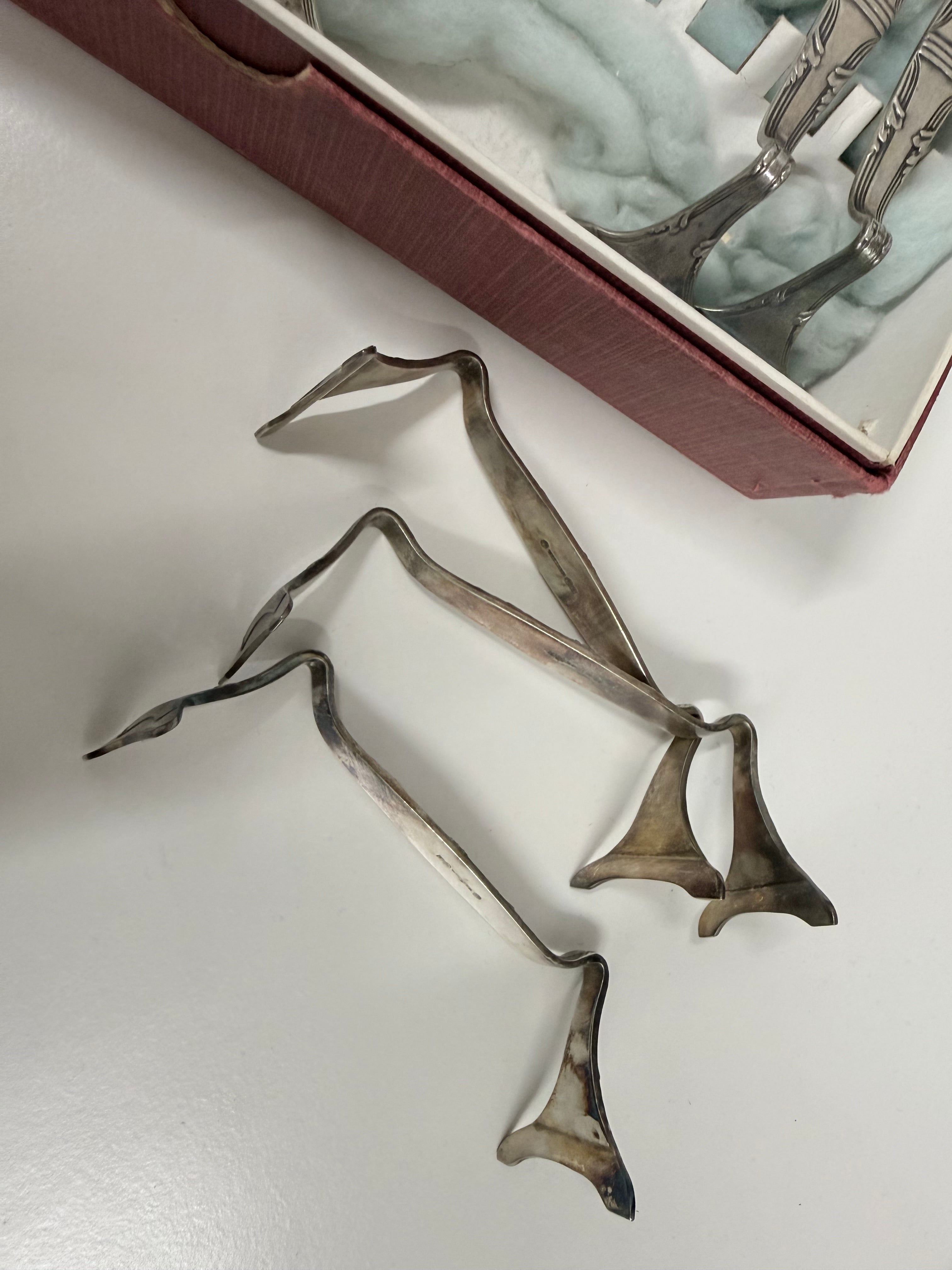 Vintage Wellner Signed Set 12 Knife Rests Silver Plated