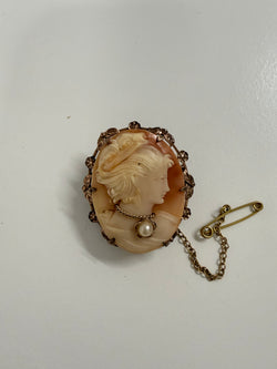 Vintage 9ct Gold Silver Lined Cameo Brooch | Antique & Vintage | Moonee Ponds Antiques | Australia Wide Delivery