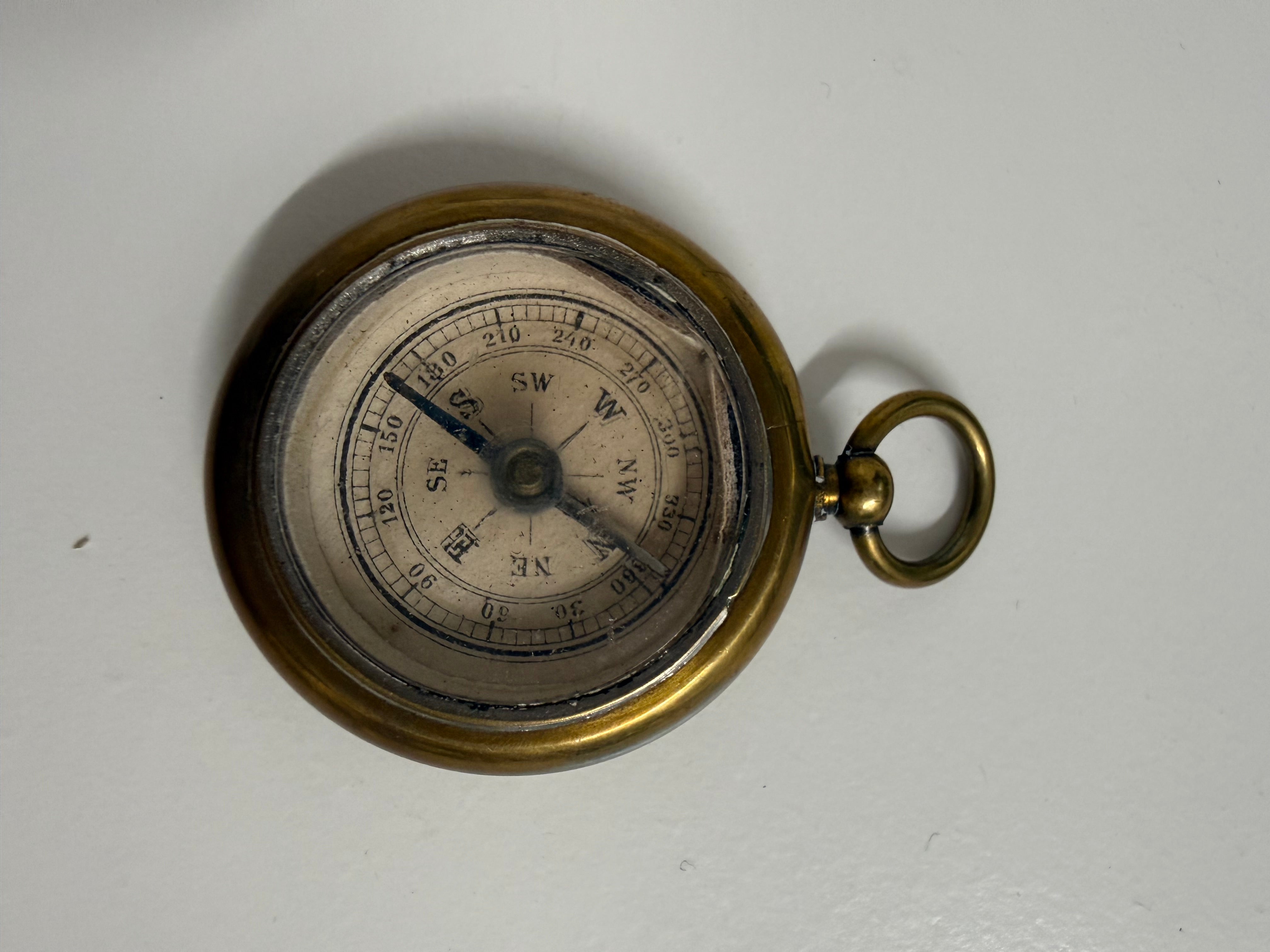 Antique Brass Pocket Compass