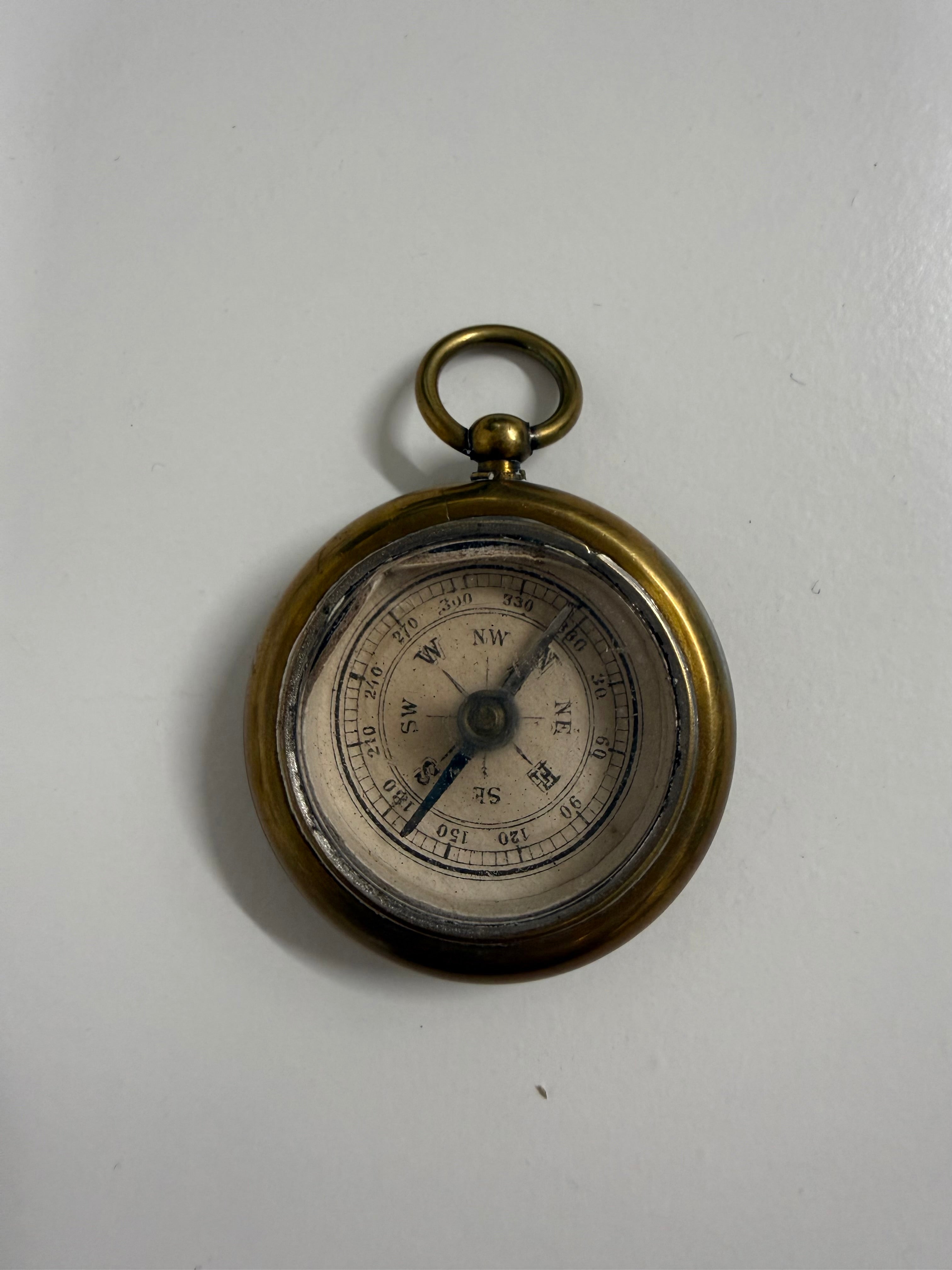 Antique Brass Pocket Compass