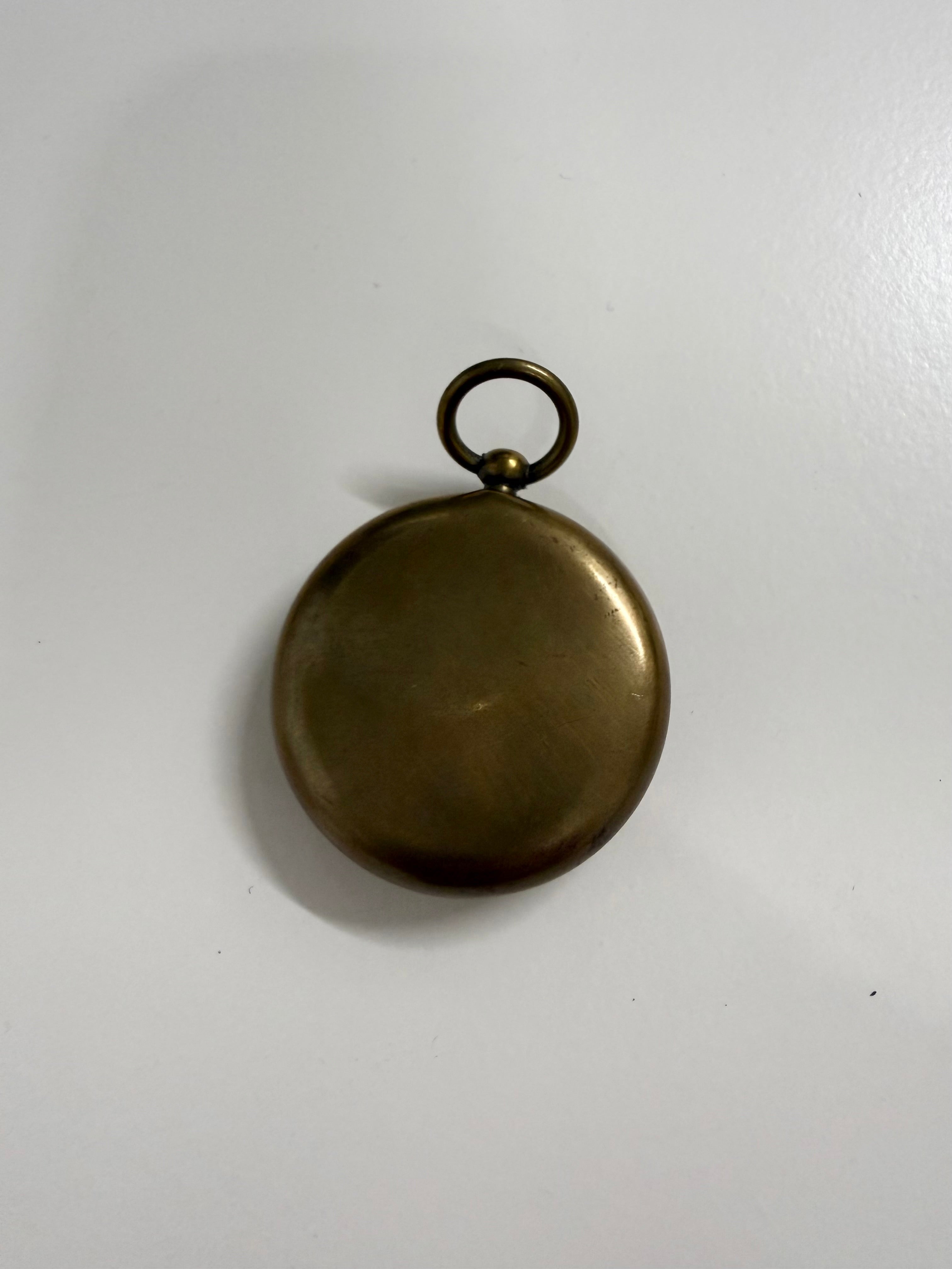 Antique Brass Pocket Compass