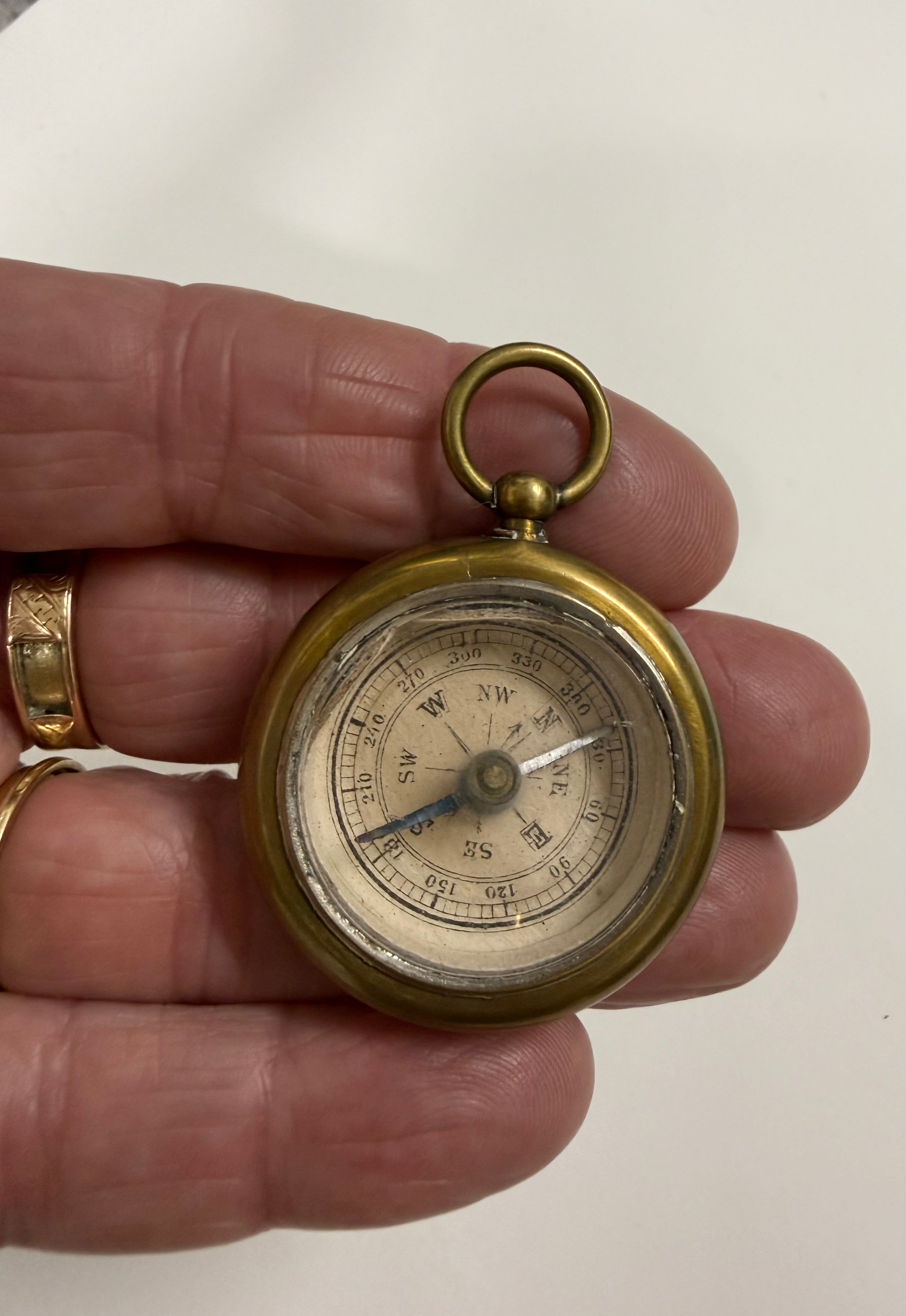 Antique Brass Pocket Compass