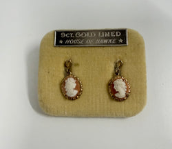 Vintage 9 Carat Gold Lined Cameo Earrings | Antique & Vintage | Moonee Ponds Antiques | Australia Wide Delivery