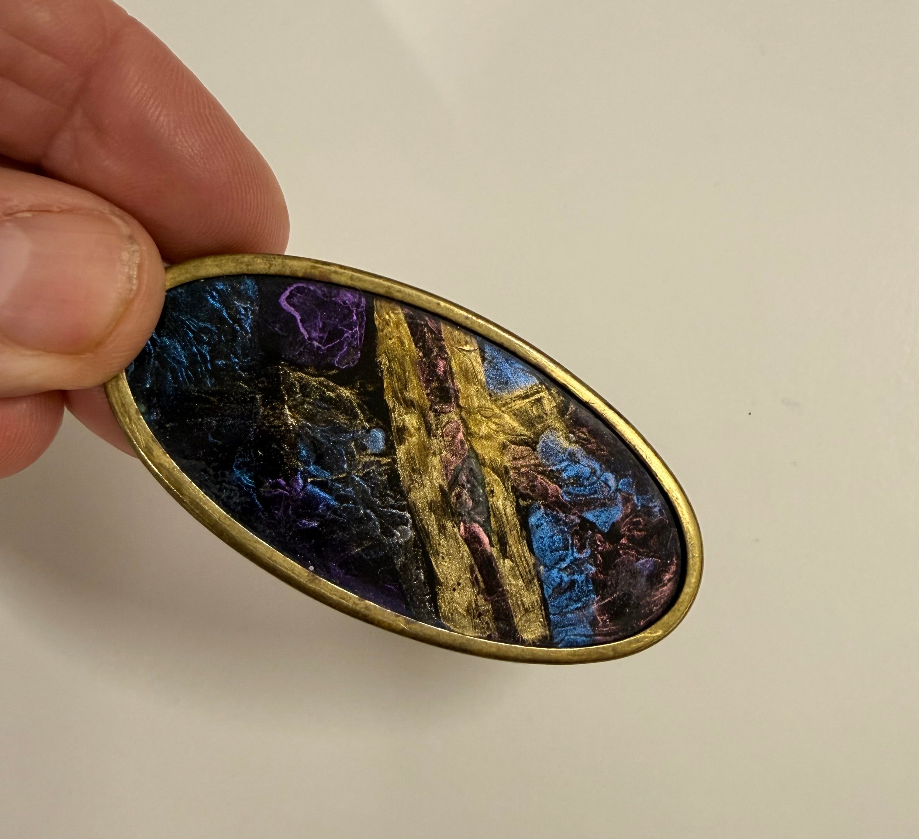 Interesting Vintage 1970's Handmade Brooch