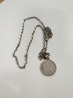 Vintage Netherlands Silver Guilder Coin & Chain C1924 | Antique & Vintage | Moonee Ponds Antiques | Australia Wide Delivery