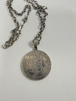 Vintage Netherlands Silver Guilder Coin & Chain C1924 | Antique & Vintage | Moonee Ponds Antiques | Australia Wide Delivery
