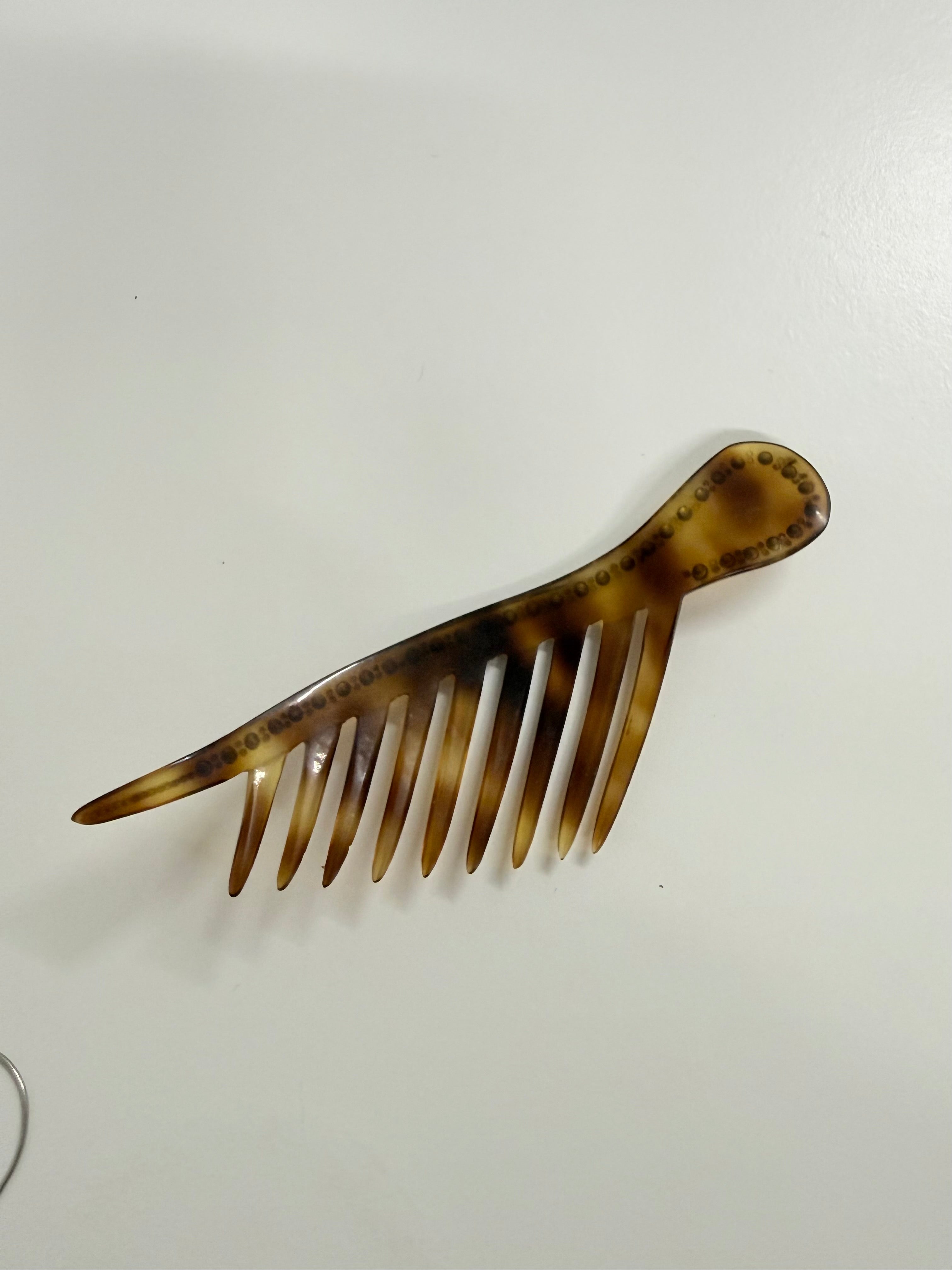 Vintage Faux Tortoiseshell & Rhinestone Hair Decoration