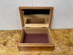 Vintage Inlaid Jewellery Trinket Box With Interior Mirror | Antique & Vintage | Moonee Ponds Antiques | Australia Wide Delivery