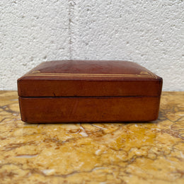 Vintage Gilt Tooled Leather Trinket Box