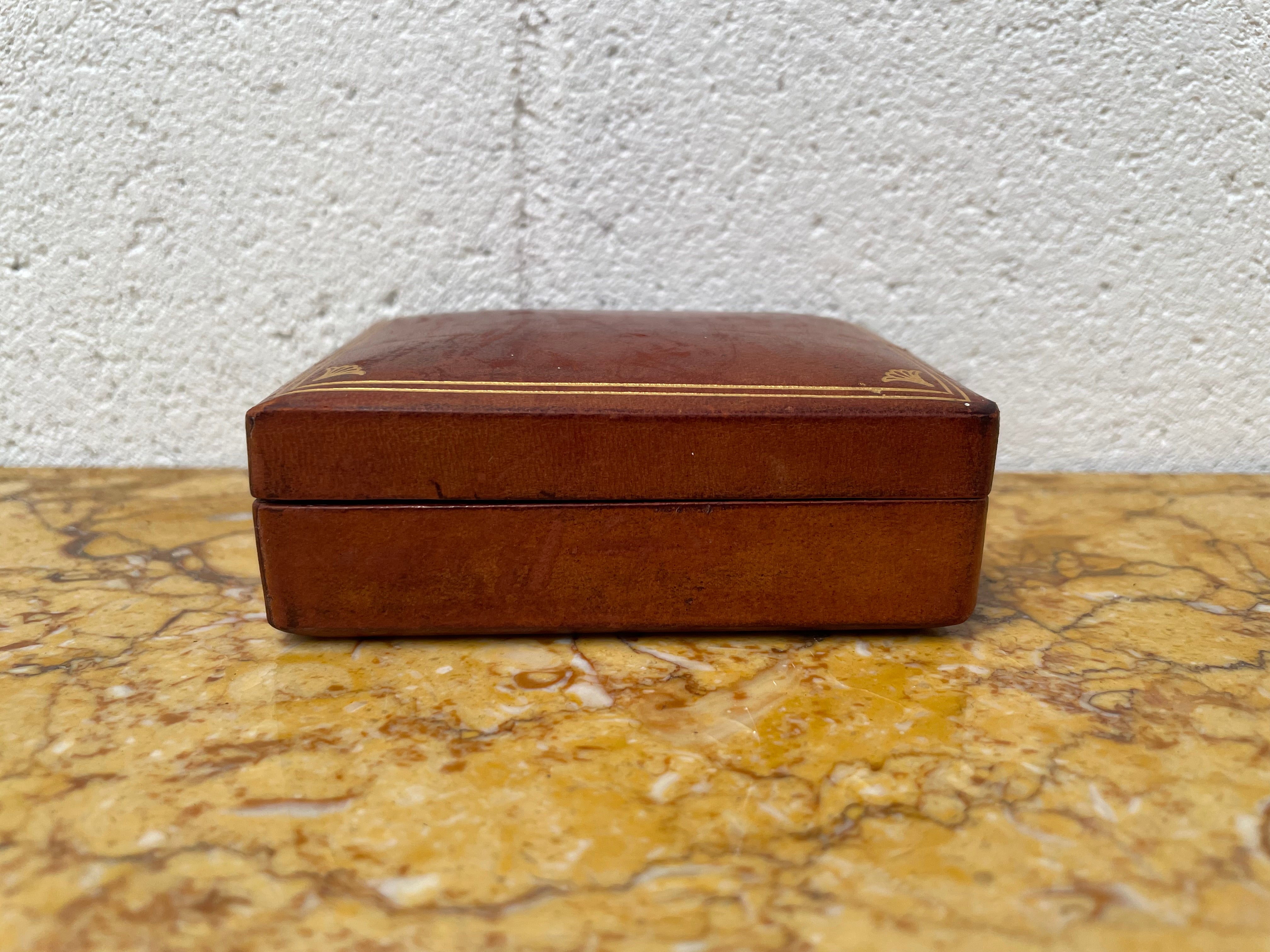 Vintage Gilt Tooled Leather Trinket Box | Antique & Vintage | Moonee Ponds Antiques | Australia Wide Delivery