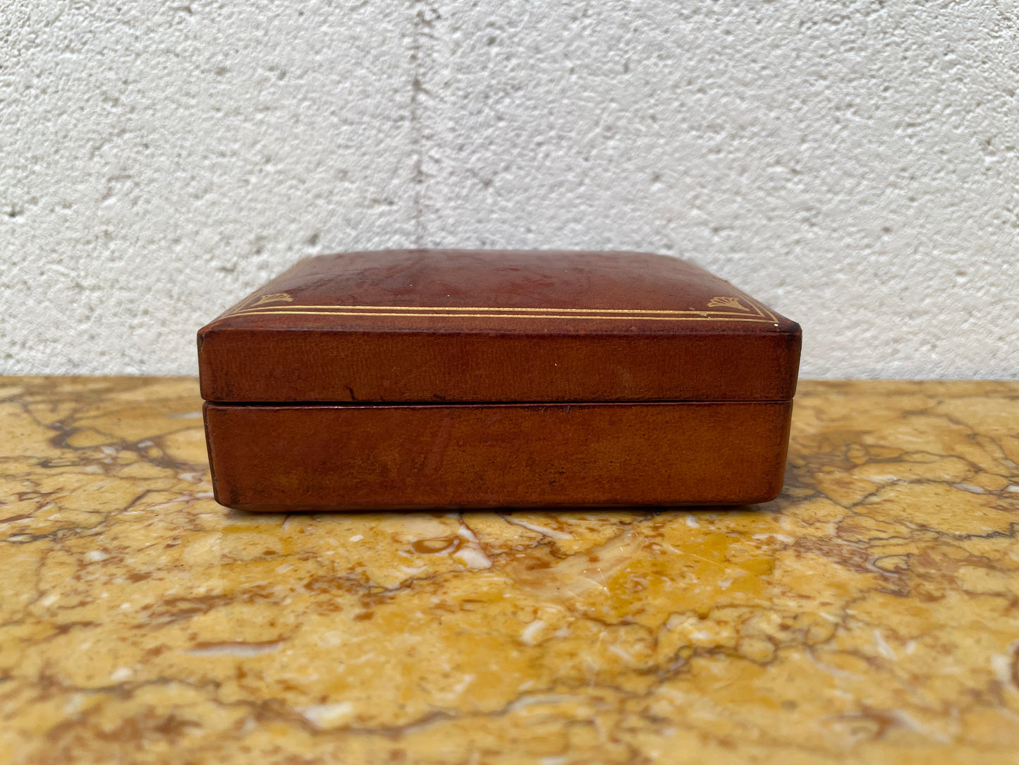 Vintage Gilt Tooled Leather Trinket Box