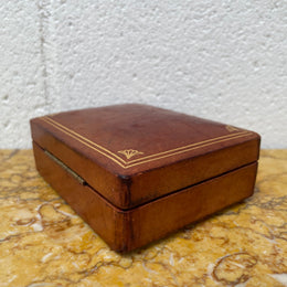 Vintage Gilt Tooled Leather Trinket Box