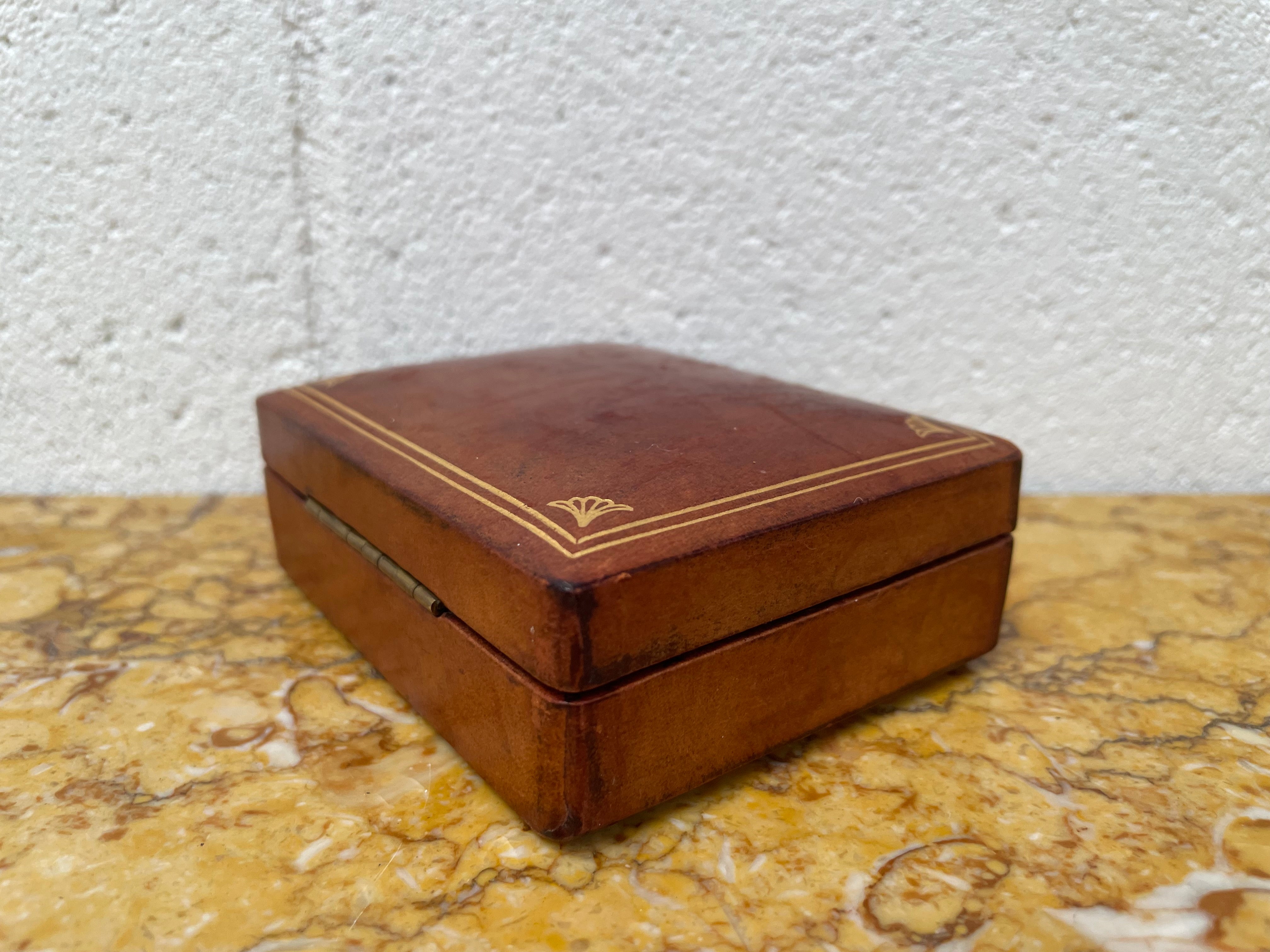 Vintage Gilt Tooled Leather Trinket Box | Antique & Vintage | Moonee Ponds Antiques | Australia Wide Delivery