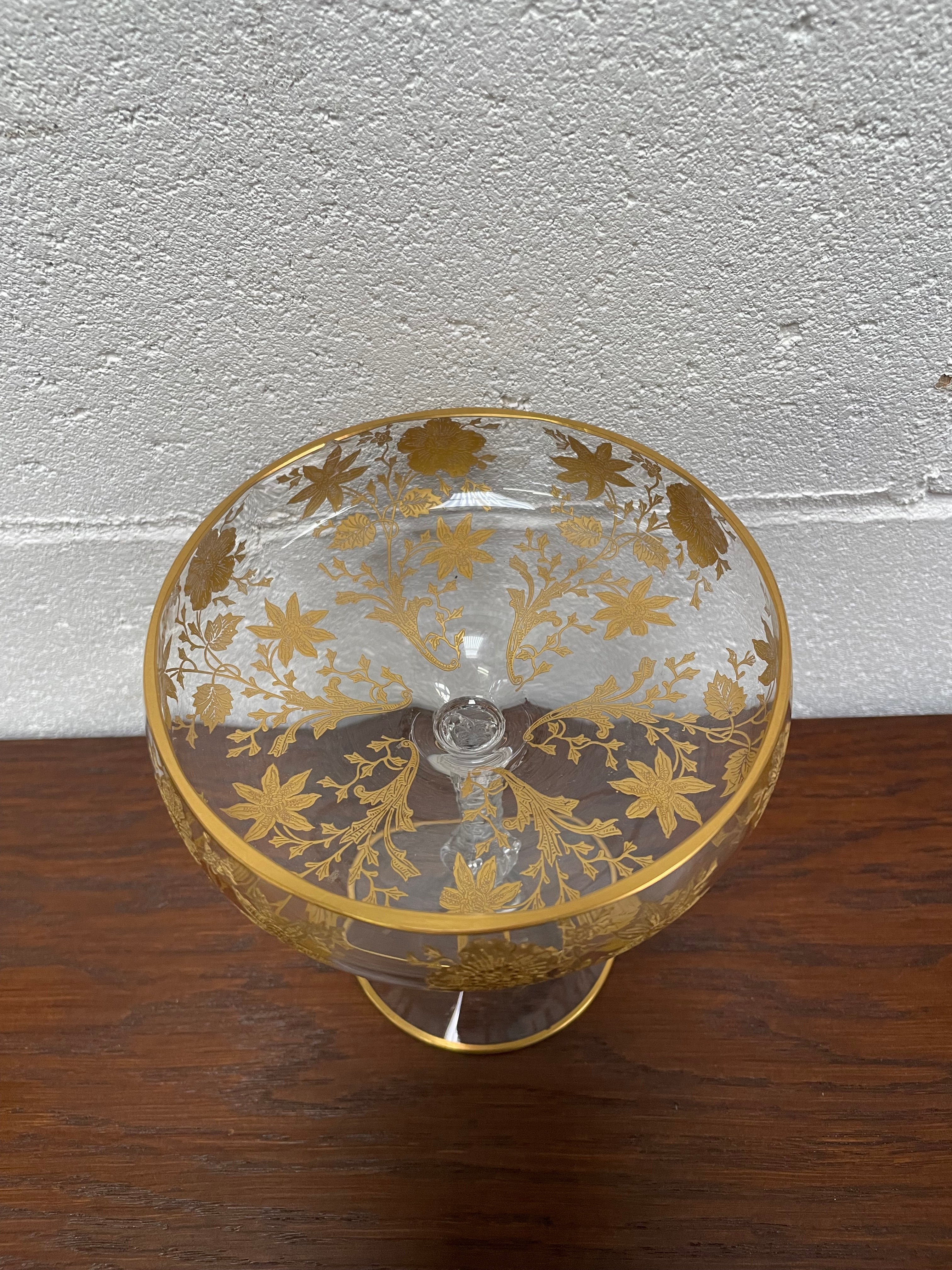 Vintage Hand Gilded Moser Comport | Antique & Vintage | Moonee Ponds Antiques | Australia Wide Delivery