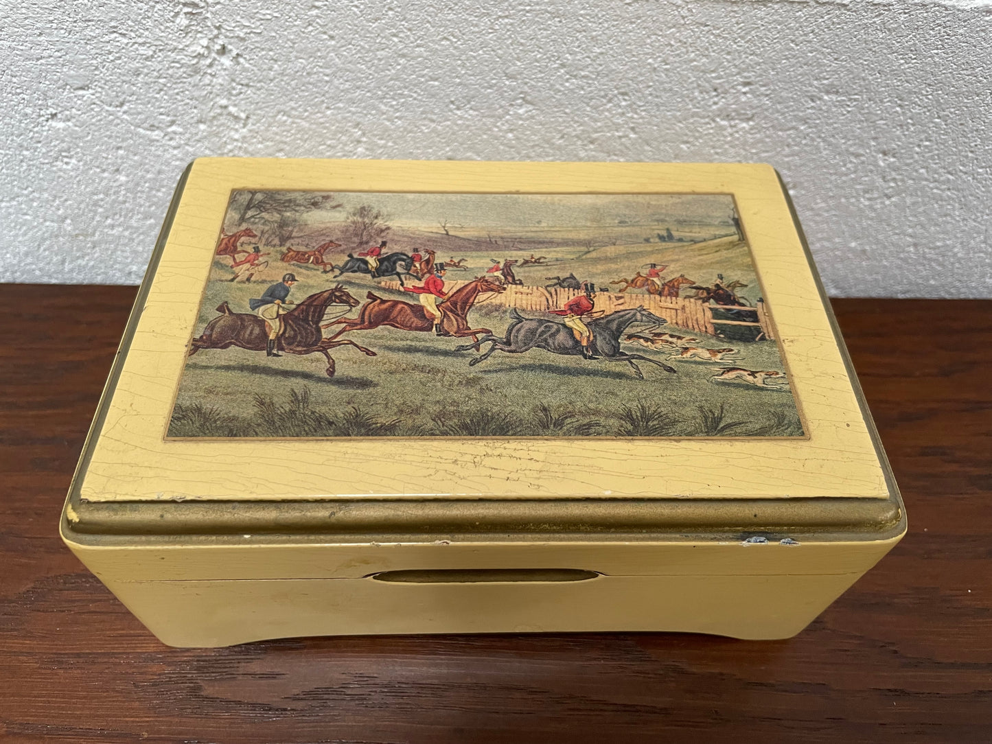 Vintage Musical Wooden Trinket Box